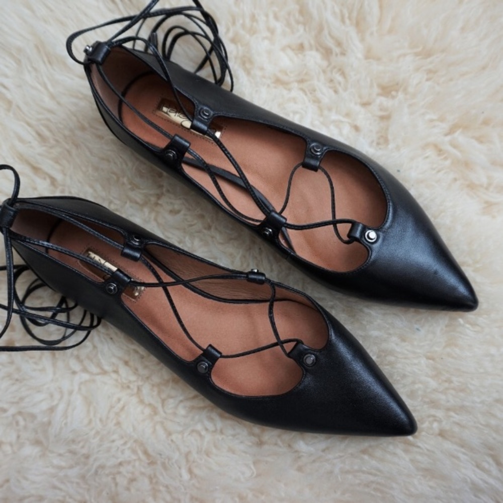 Halogen Pointy Toe Ghillie Flat